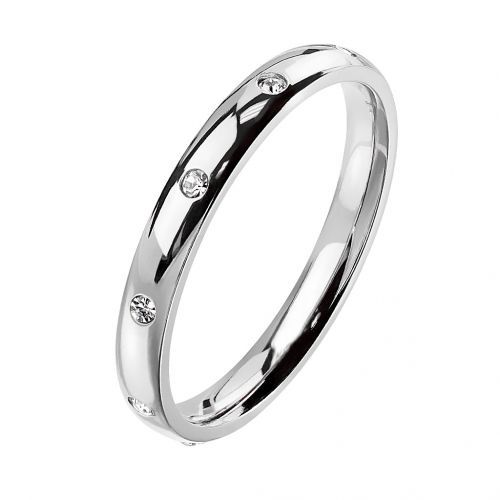 Купить женское кольцо из стали TATIC RSS-6822 с дорожкой фианитов оптом от 450 руб.