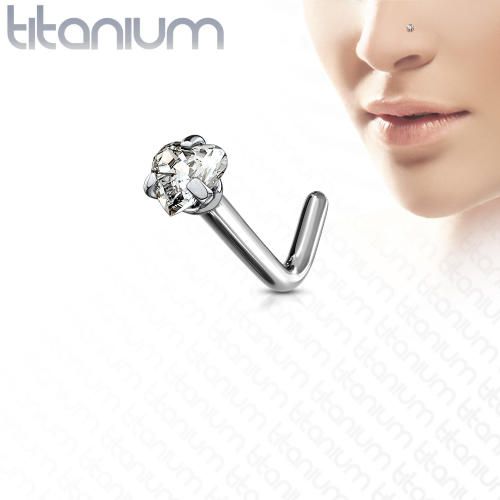 Купить титановая серьга нострил (гвоздик) для пирсинга крыла носа PiercedFish T23NOL7 с фианитом в форме сердца оптом от 1 080 руб.