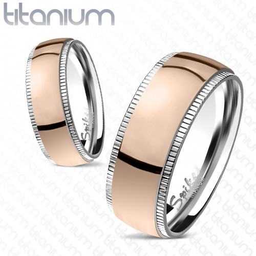 Купить кольцо из титана Spikes -R-TI-4379 цвета розового золота оптом от 370 руб.