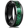 Купить черное кольцо из стали TATIC RSS-6773 с зеленым узором "Кельтский дракон" оптом от 700 руб.