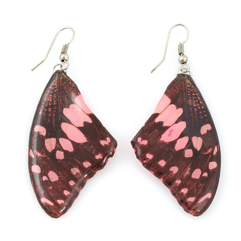 Купить серьги Indigo ING-RR-156 крылья бабочки с розовым узором оптом от 1 020 руб.