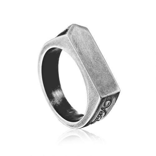 Купить мужской перстень-печатка из стали EVERIOT --SR-BR-537-N c надписью оптом от 850 руб.