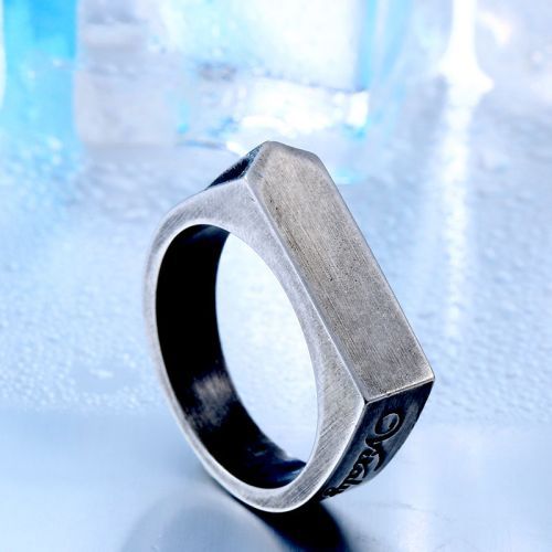 Купить мужской перстень-печатка из стали EVERIOT --SR-BR-537-N c надписью оптом от 850 руб.