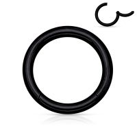 Черное кольцо кликер из стали PiercedFish PC3-K серьга для пирсинга септума, трагуса и хеликса, брови, губ, сосков, пупка (от 6 мм до 12 мм)