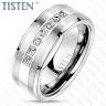 Купить мужское кольцо из тистена (титан-вольфрама) с фианитами Tisten R-TS-024 оптом от 2 330 руб.