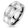 Купить мужское кольцо из тистена (титан-вольфрама) с фианитами Tisten R-TS-024 оптом от 2 410 руб.