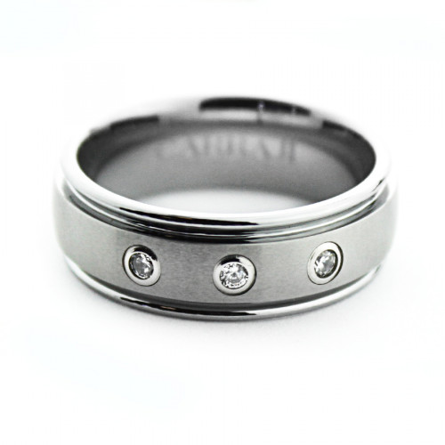Купить кольцо из карбида вольфрама CARRAJI RTU-105 с фианитами оптом от 1 070 руб.
