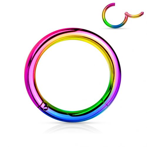 Купить разноцветное кольцо кликер из стали PiercedFish PC3-W серьга для пирсинга септума, трагуса и хеликса, брови, губ, сосков, пупка (от 6 мм до 12 мм) оптом от 500 руб.