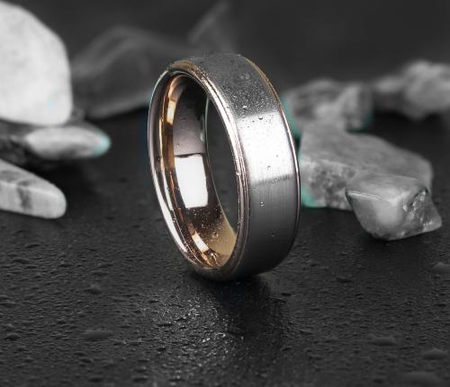 Купить мужское кольцо из тистена (титан-вольфрама) с покрытием цвета розового золота Tisten R-TS-030 оптом от 1 520 руб.