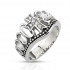 Купить кольцо из стали Spikes R-M2539 с крестом с фианитами оптом от 890 руб.