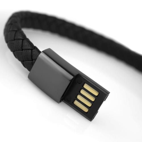 Купить мужской браслет-кабель USB type-C Everiot CB-MJ-0002-typeC из кожи оптом от 990 руб.