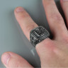Купить перстень мужской из стали Spikes R-H9834 с орлом и фианитами оптом от 1 160 руб.