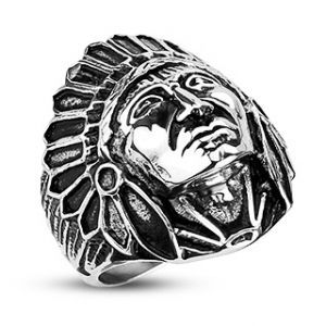 Купить мужское кольцо из стали SPIKES "Индеец Апачи" R-H2161 оптом от 710 руб.
