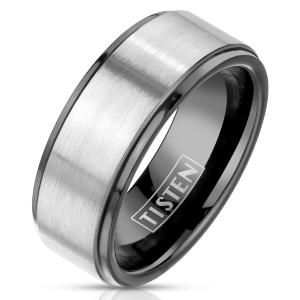 Мужское кольцо из тистена (титан-вольфрама) Tisten R-TS-029 с черным покрытием 