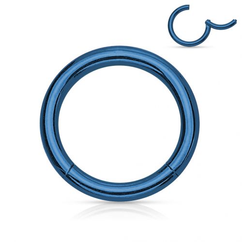 Купить синее кольцо кликер из стали PiercedFish PC3-B серьга для пирсинга септума, трагуса и хеликса, брови, губ, сосков, пупка (от 6 мм до 12 мм) оптом от 410 руб.