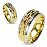 Купить кольцо из стали Spikes R-H0909 с золотым рельефной поверхностью оптом от 560 руб.