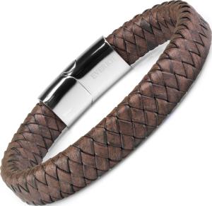 Мужской плетеный браслет из коричневой кожи Everiot Select LNS-5012