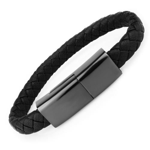 Купить мужской браслет-кабель USB type-C Everiot CB-MJ-0001-typeC из кожи оптом от 1 090 руб.