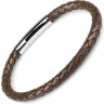 Купить мужской кожаный браслет плетеный Everiot Select LNS-5020 коричневый (5 мм) оптом от 820 руб.