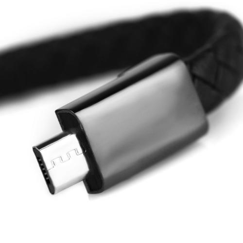 Купить мужской браслет-кабель micro USB Everiot CB-MJ-0001-mUSB из кожи оптом от 1 000 руб.