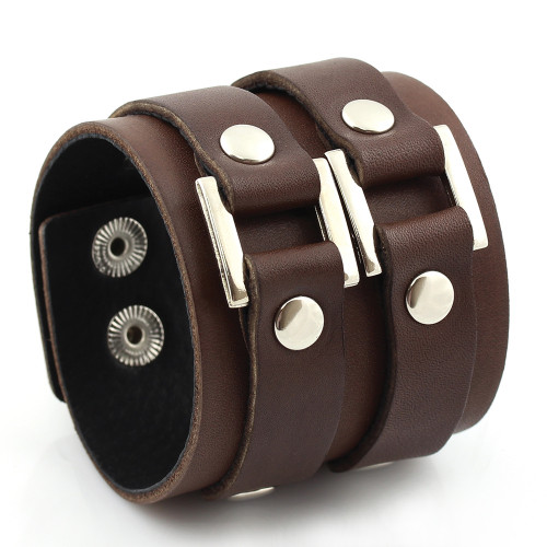Купить кожаный браслет мужской Scappa B-209 коричневый оптом от 1 100 руб.