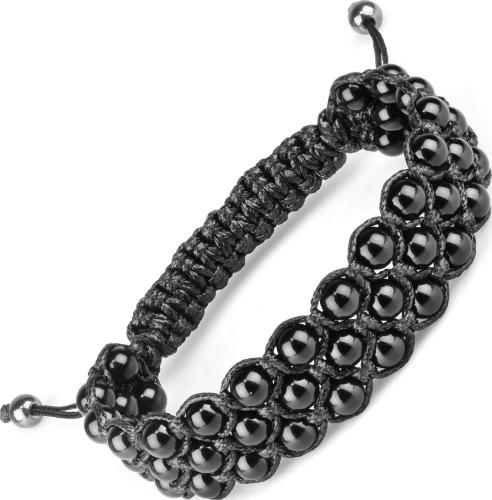 Купить черный плетеный браслет Шамбала из агата Everiot Select LNS-2090 оптом от 630 руб.