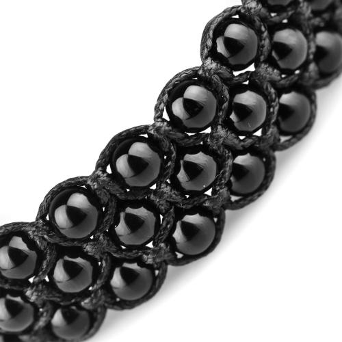 Купить черный плетеный браслет Шамбала из агата Everiot Select LNS-2090 оптом от 630 руб.