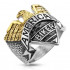 Купить перстень мужской из стали Spikes R-S1006 байкерский с орлом и надписью оптом от 900 руб.