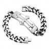 Купить мужской браслет TATIC SSBQ-3036 из стали в форме цепи, декорированный пластиной с крестом оптом от 1 570 руб.
