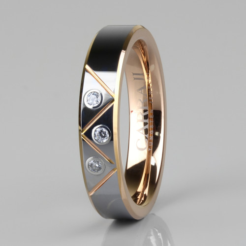 Купить кольцо из карбида вольфрама CARRAJI RTU-118 с фианитами оптом от 1 040 руб.