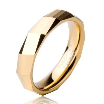 Купить кольцо из вольфрама Lonti TU-068RG золотистое с геометрическими гранями оптом от 1 250 руб.