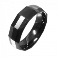 Мужское кольцо из черной керамики CR-027021