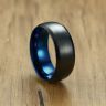 Купить кольцо из стали TATIC RSS-4325 черное матовое, с синим покрытием внутри оптом от 500 руб.
