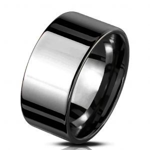 Широкое кольцо шайба из стали STEELS RSS-0172, черное, глянцевое