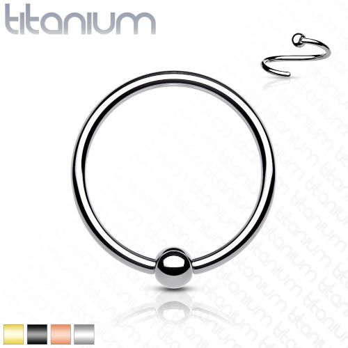 Купить серьга кольцо из титана с несъемным шариком PiercedFish T23RF1 для септума, трагуса и хеликса, брови, губ, пирсинга смайл (диаметр от 8 мм до 10 мм) оптом от 1 080 руб.