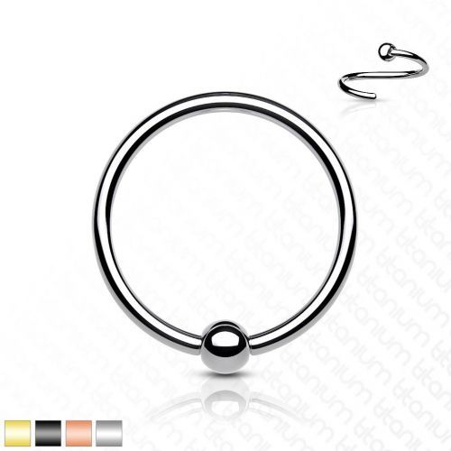Купить серьга кольцо из титана с несъемным шариком PiercedFish T23RF1 для септума, трагуса и хеликса, брови, губ, пирсинга смайл (диаметр от 8 мм до 10 мм) оптом от 1 080 руб.