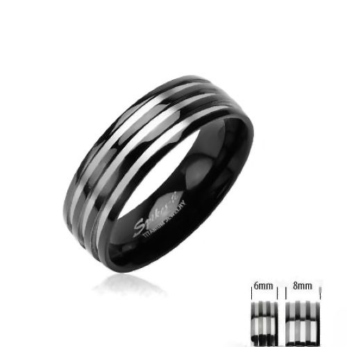 Купить черное кольцо Spikes из титана R-TI-0715 оптом от 600 руб.