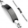 Купить мужской панцирный браслет-цепочка TATIC SSBQ-3042 из стали с черной пластиной для гравировки оптом от 1 320 руб.