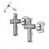 Купить серьги-гвоздики TATIC SE3033-ST  из стали, серебристые в форме креста оптом от 570 руб.