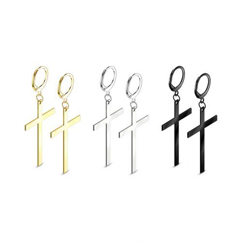 Купить женские серьги-кольца из стали с подвесками "Кресты" TATIC SE3652 оптом от 420 руб.
