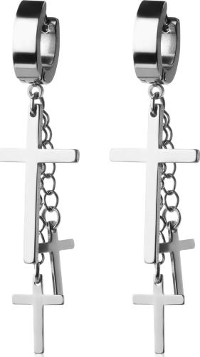 Купить стальные серьги-кольца Everiot SE-ZS-191x с подвесками крестами и цепочками оптом от 480 руб.