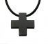 Купить мужской черный крест из стали CARRAJI PST127 на каучуковом шнурке оптом от 800 руб.