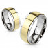 Купить кольцо из стали Spikes R-H1659 с золотистой полосой оптом от 510 руб.