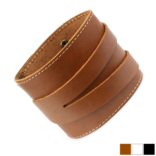 Купить широкий кожаный браслет на липучке Scappa A-104 оптом от 1 070 руб.